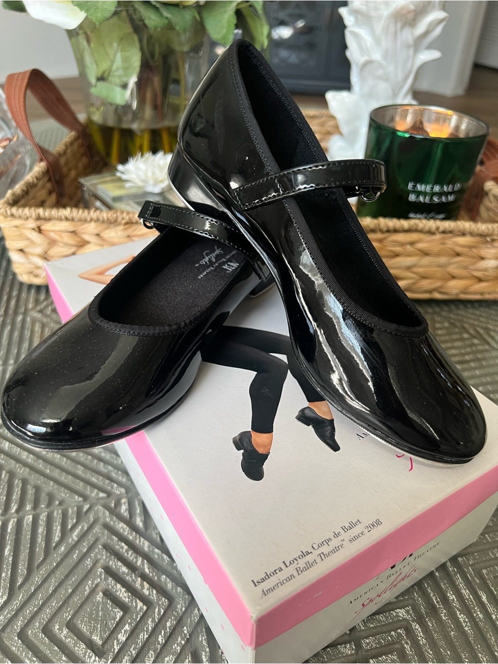 Classic Black Tap Ballet Mary Jane shoes by American ballet Theatre youth 13